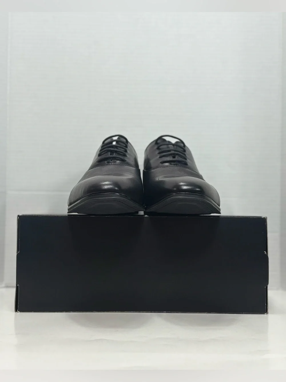 Size 10 Men Calvin Klein Men’s Drew Almond Toe Black Dress Shoes CMDREW NEW